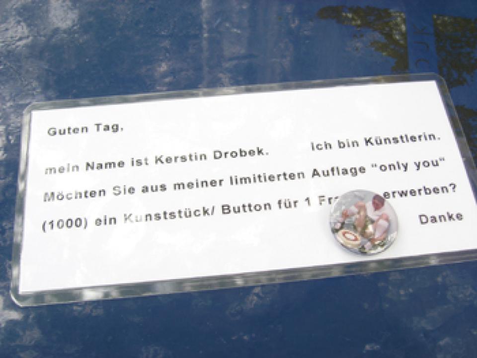 1000 Kunststücke für Basel # 05, 2007,Performance / Edition (Auflage 1000) / Dokumentationsfoto