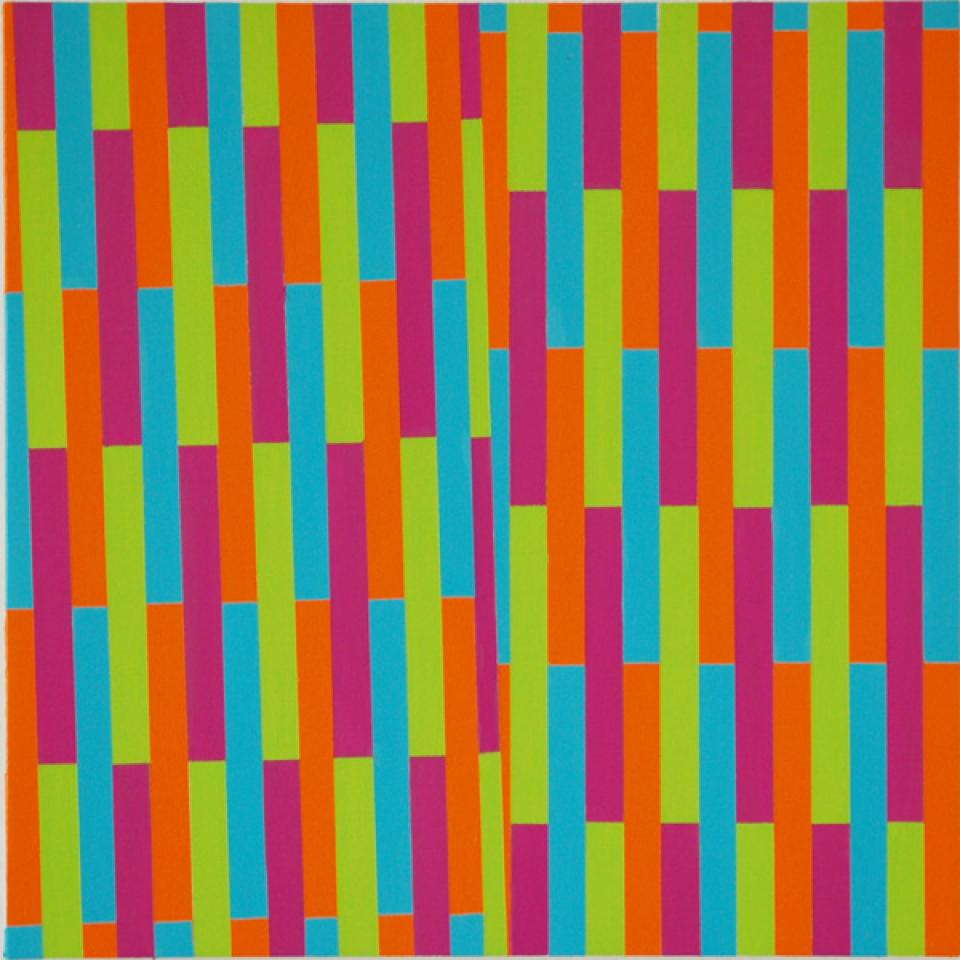 Pli 0906, 2006,Acryl auf Holzkörper,24 x 24 cm