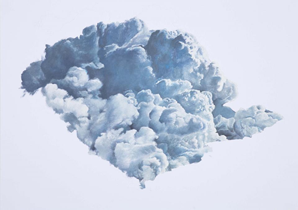 07 // Wolken  01 // Ohne Titel (WOL I), 2011,Öl auf Papier,50 x 70 cm