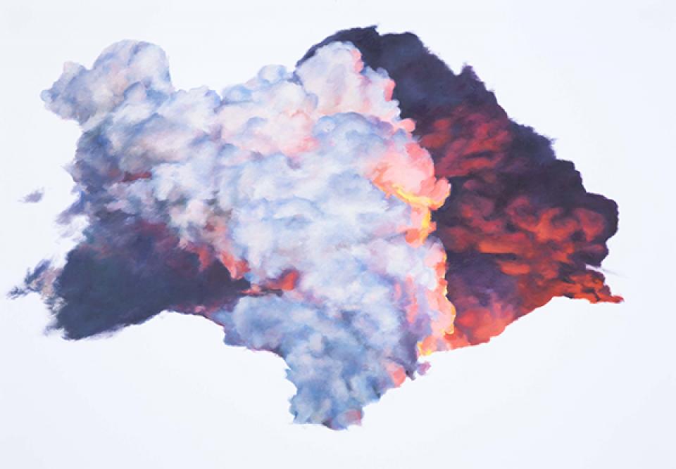 07 // Wolken  02 // Ohne Titel (WOL II), 2011,Öl auf Papier,50 x 70 cm