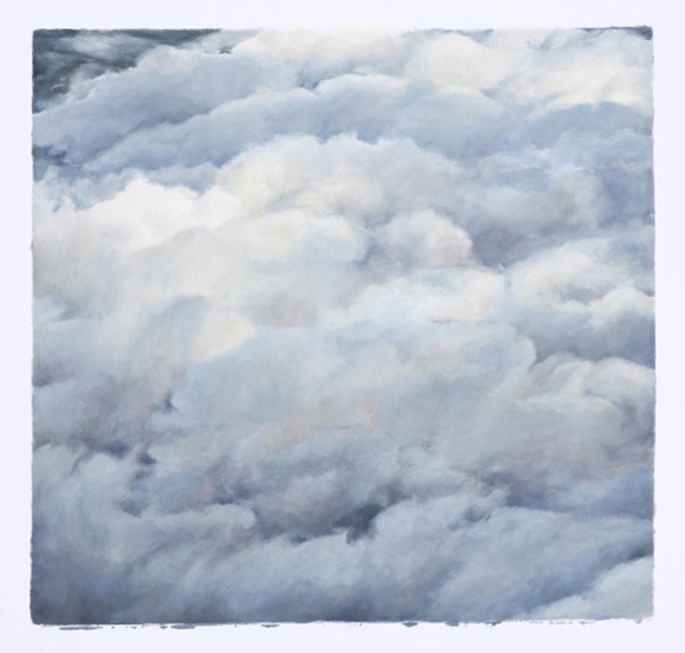 07 // Wolken  05 // Ohne Titel (WOL V), 2012,Öl auf Papier,32 x 33,5 cm