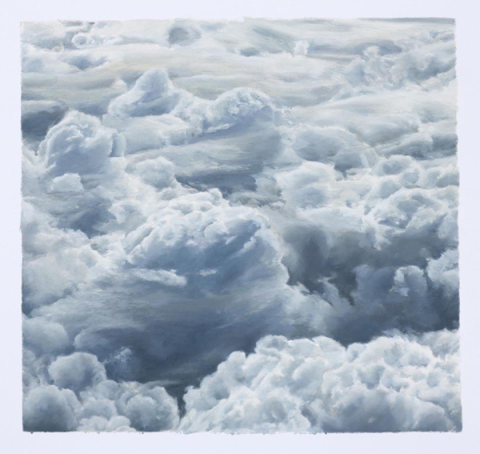07 // Wolken  07 // Ohne Titel (WOL VII), 2012,Öl auf Papier,32,5 x 34 cm
