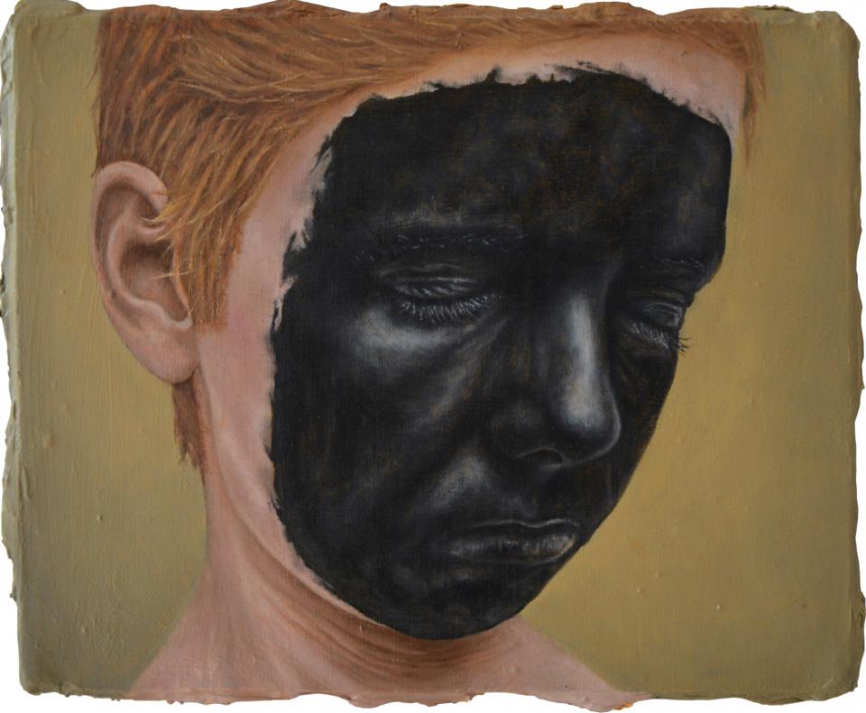 BLACKFACE, 2016,Öl auf Leinwand,25 x 31 cm